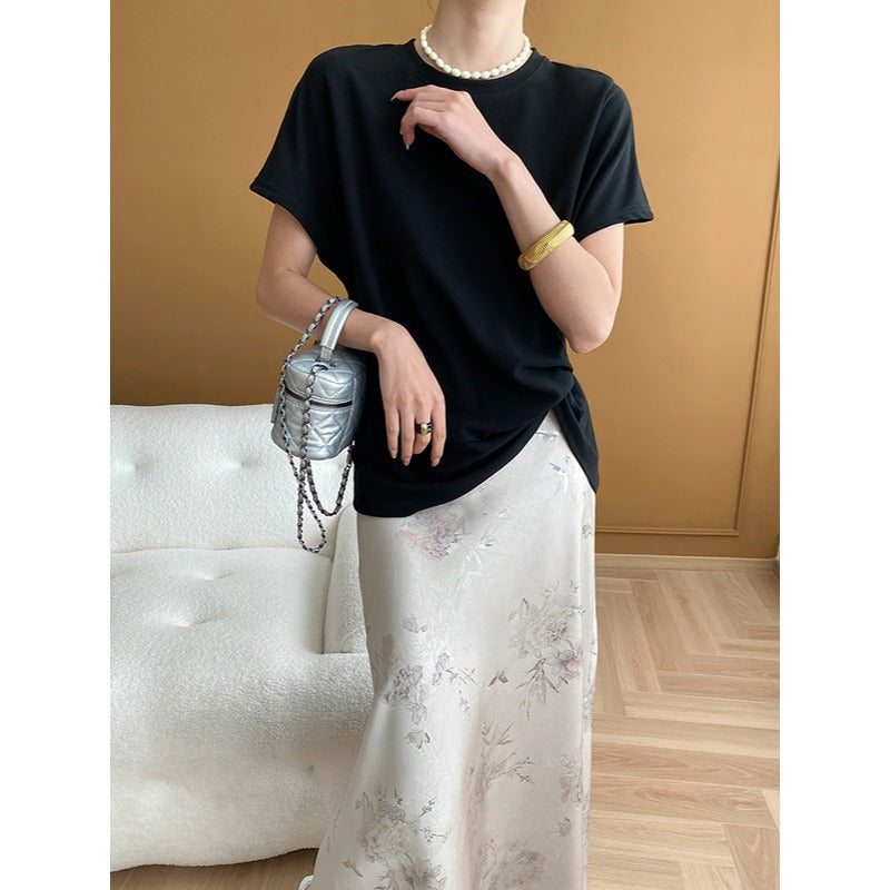 Damen Elegantes und fließendes Midikleid mit floralem Design Drune