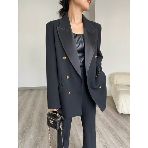 Damen Eleganter Doppeltreiher Blazer Drune