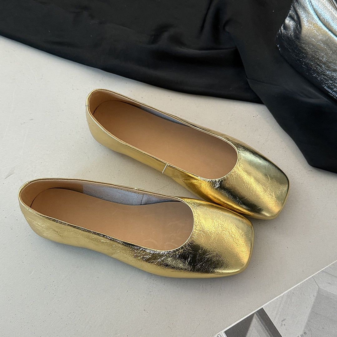 Damen Ballerinas aus hochwertigem Metallic-Leder mit komfortabler Innensohle Drune