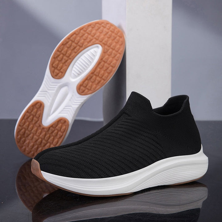 Damen Atmungsaktive Slip-On Strick-Sneakers mit sockenähnlichem Schaft Drune