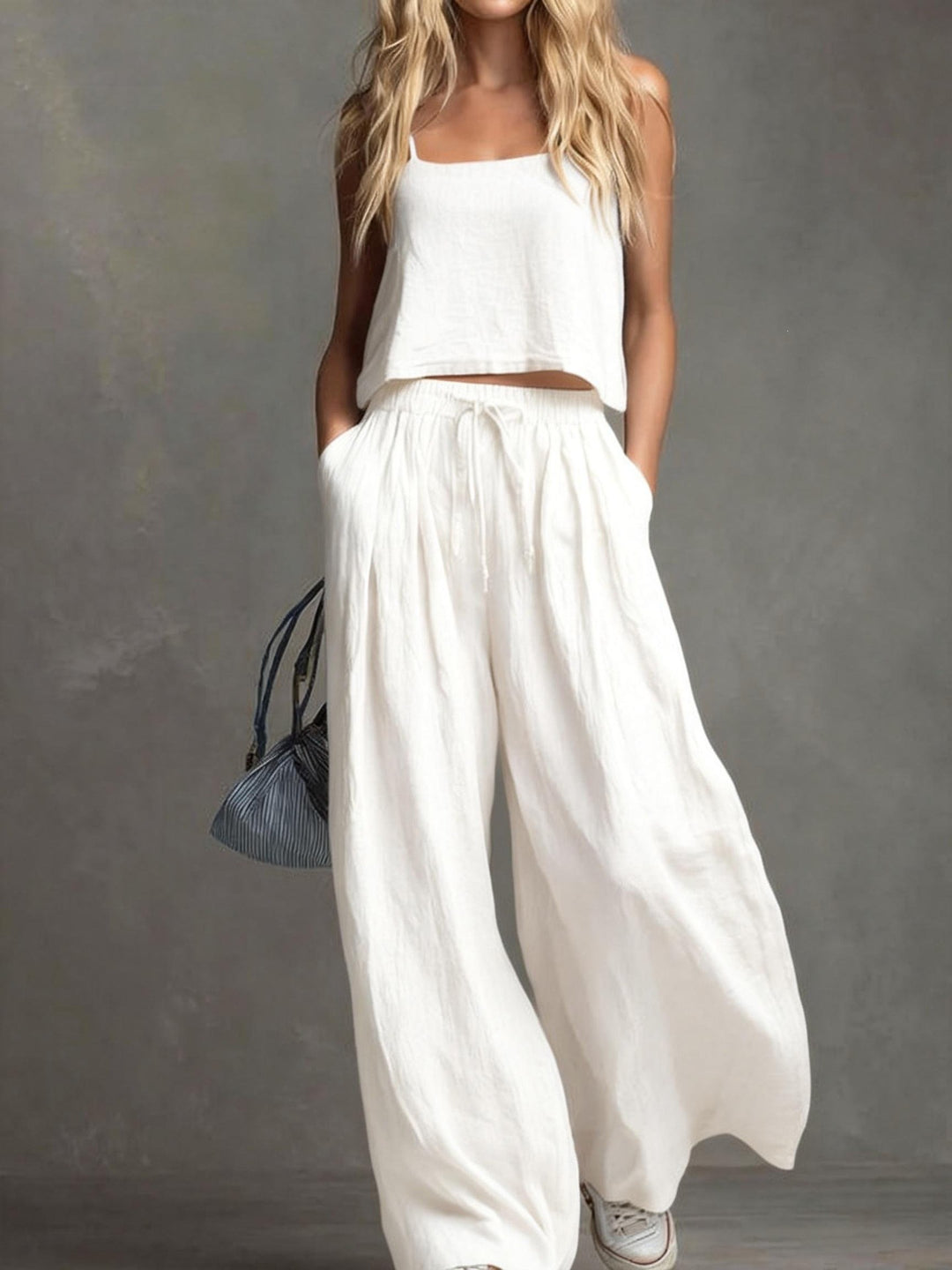 Damen Sommerliches Freizeit-Set mit weitem Oberteil und lässiger Hose Drune