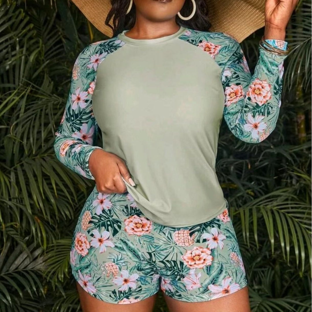 Damen UV-Schutz Badeoberteil und Shorts Set Drune