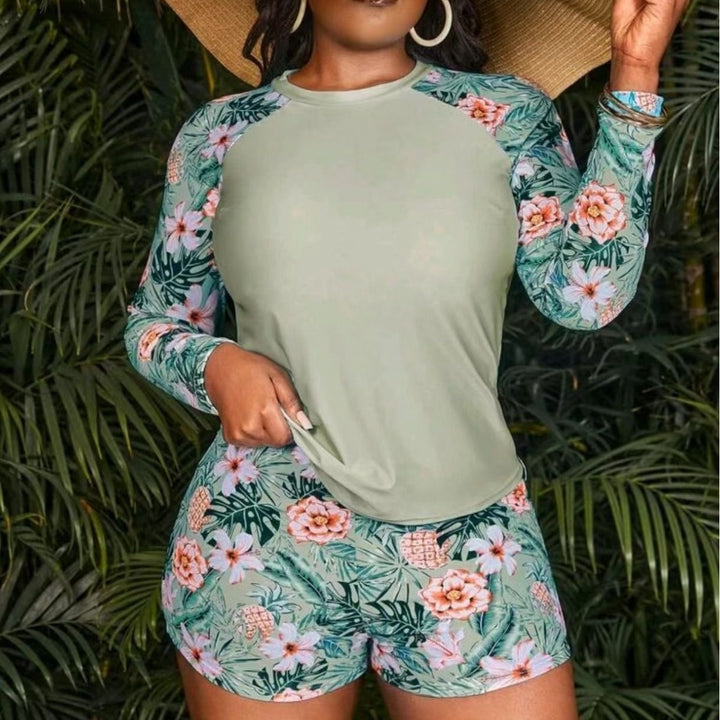 Damen UV-Schutz Badeoberteil und Shorts Set Drune