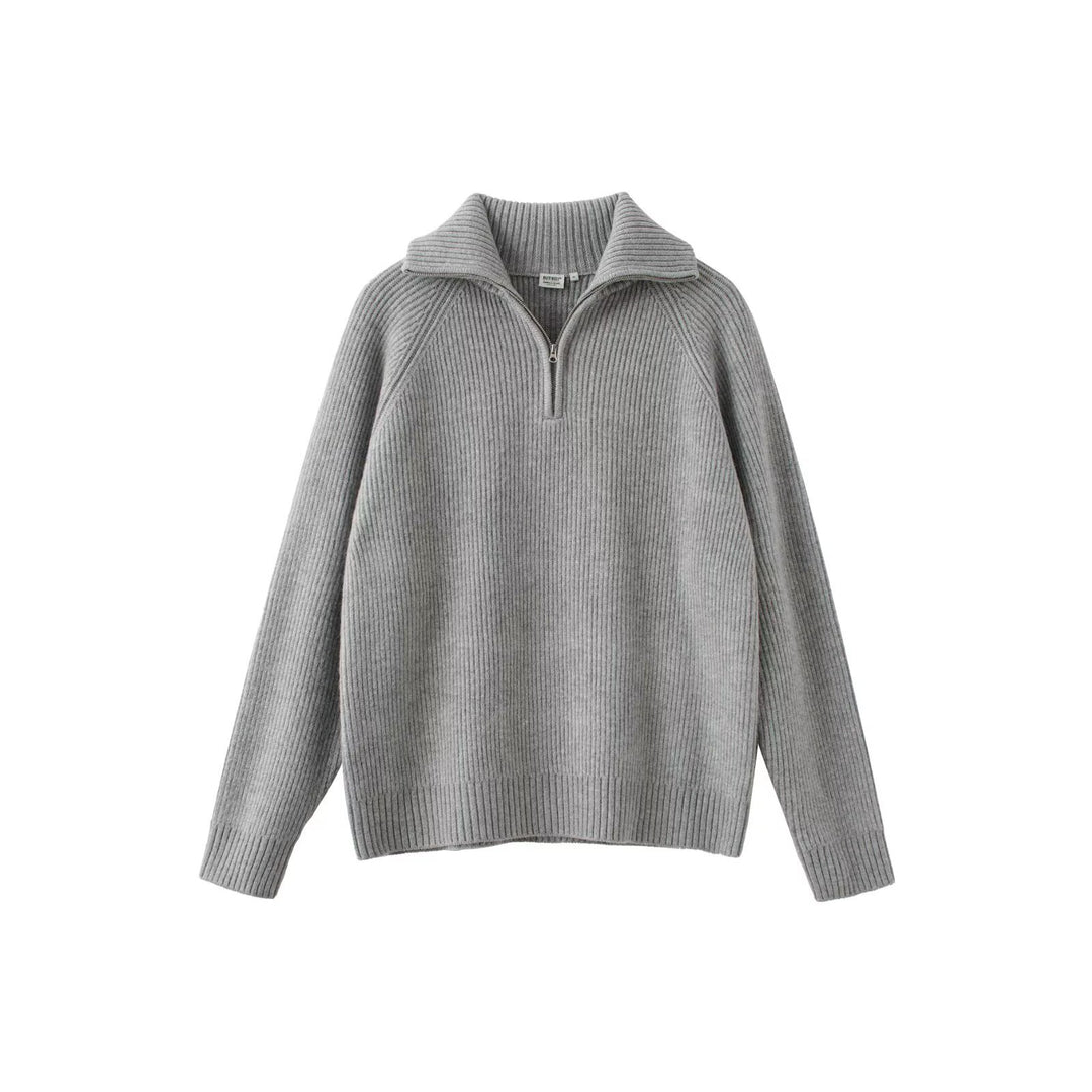 Herren Hochwertiger Pullover mit Stehkragen und Reißverschluss Drune