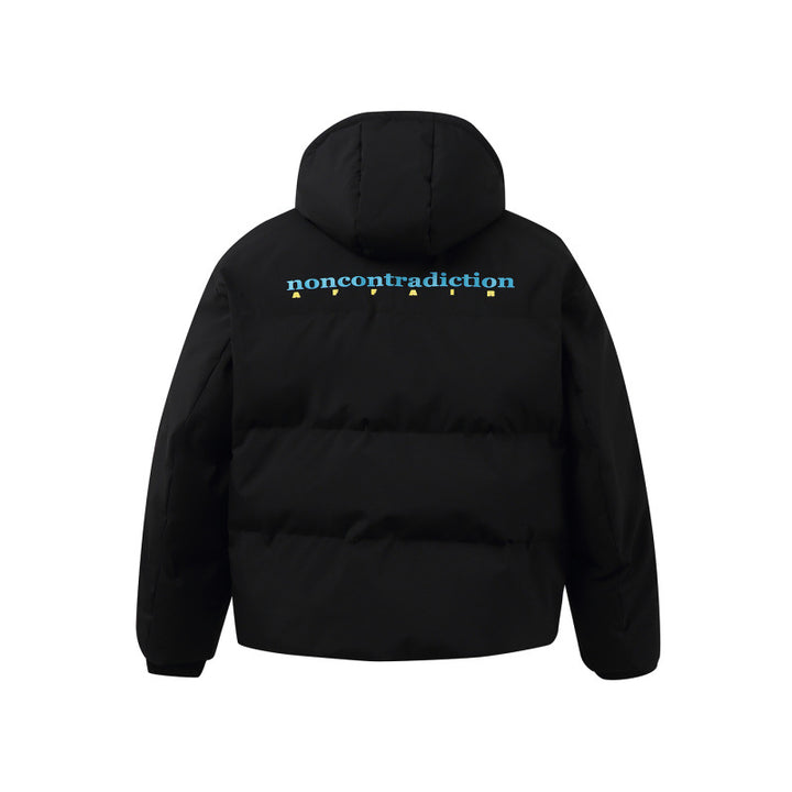 Unisex Kastige wattierte Kapuzenjacke mit Thermoisolierung, wasserabweisenden Reißverschlüssen und Tunnelzug Drune