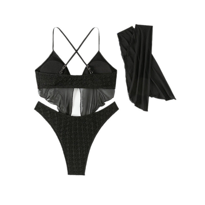 Damen Glamouröser Zweiteiler-Bikini mit Chiffon-Top Drune