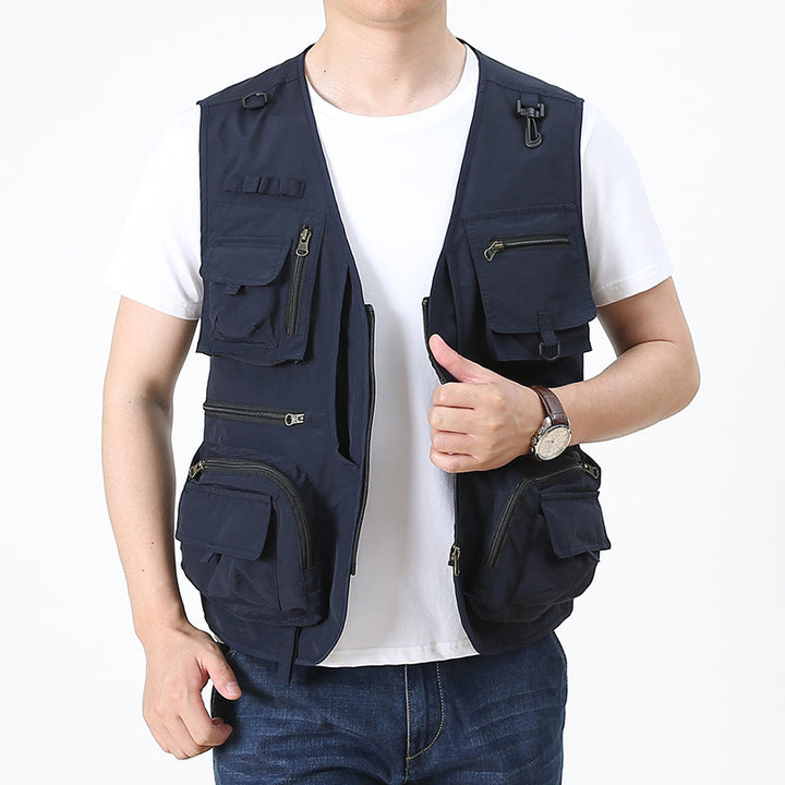 Herren Multifunktionale Angler Utility Weste mit Mehrfachtaschen Drune