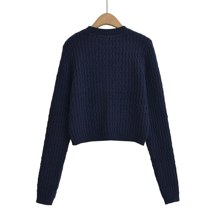 Damen Strickjacke mit strukturiertem Design und goldenen Knöpfen Drune