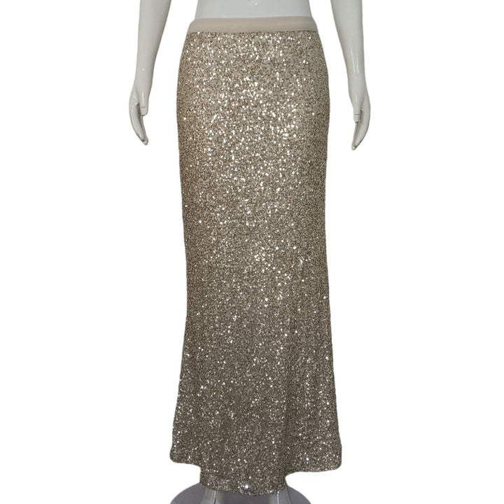 Damen Taillierter Pailletten‑Maxi‑Rock mit Stretchbund und Meerjungfrau‑Silhouette Drune