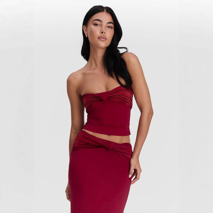 Damen Crop Top und Rock Set Drune