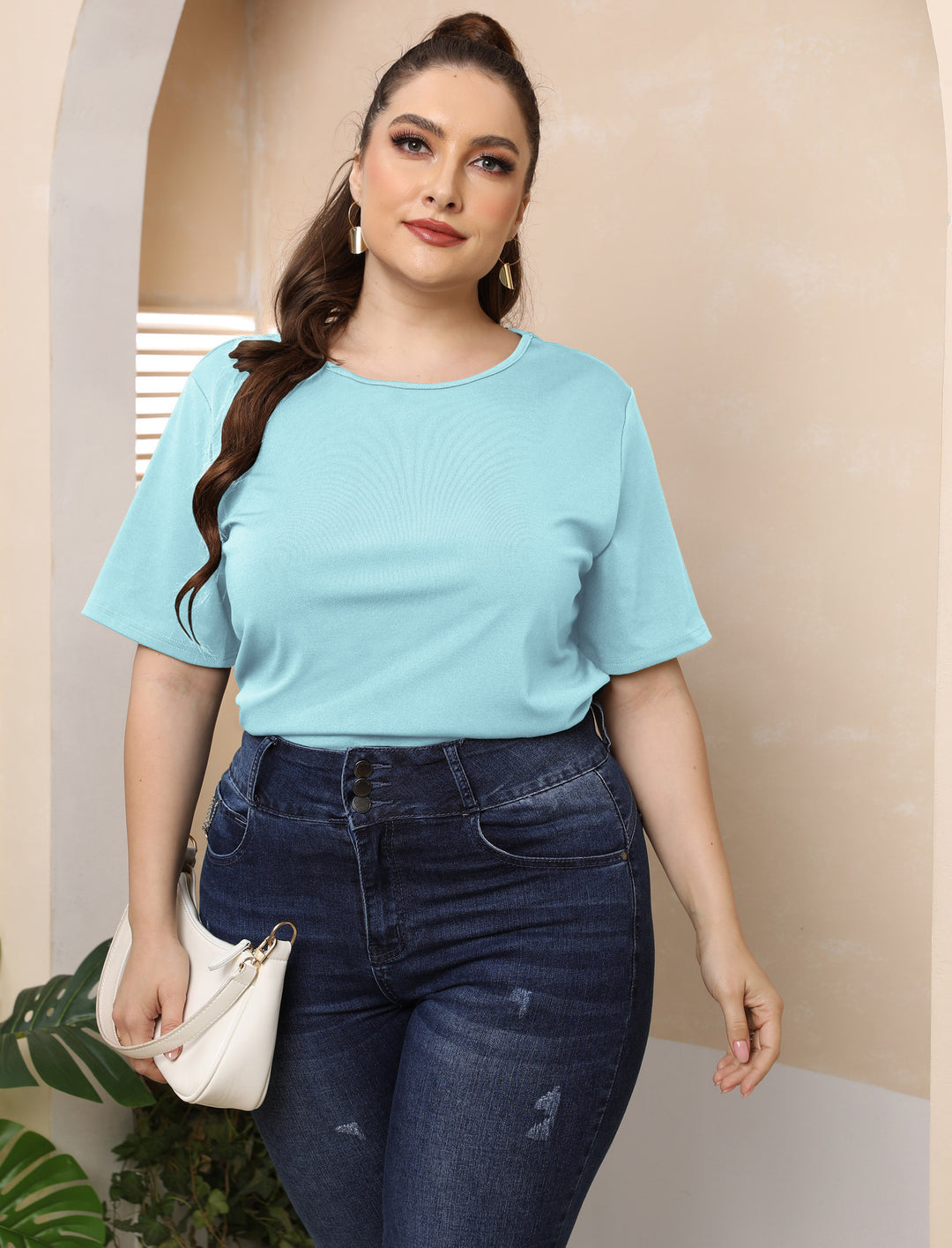 Damen modisches Basic T-Shirt Drune