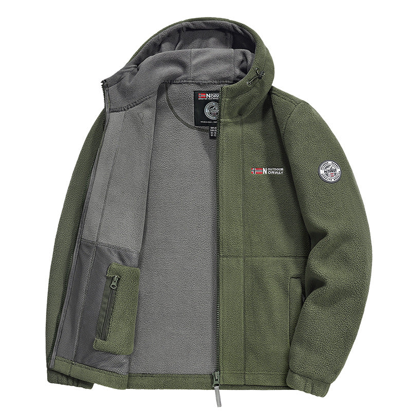 Herren Fleecejacke mit praktischem Halsschutz Drune