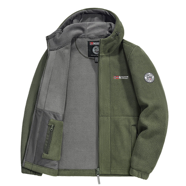 Herren Fleecejacke mit praktischem Halsschutz Drune