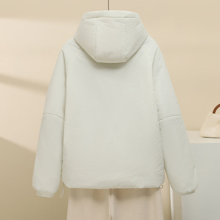 Damen nan gesteppte Kapuzenjacke mit kurzem Boxy‑Schnitt, verstellbarem Saum und wärmender Wattierung Drune