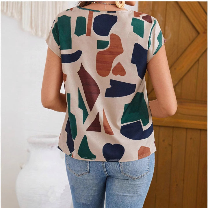 Damen lässige Bluse mit geometrischem Muster Drune