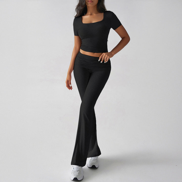 Damen Sportliches Oberteil mit hohen Taillenleggings aktivem Set Drune