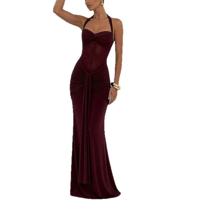 Damen Glamouröses Abendkleid mit raffinierten Falten und tailliertem Schnitt Drune