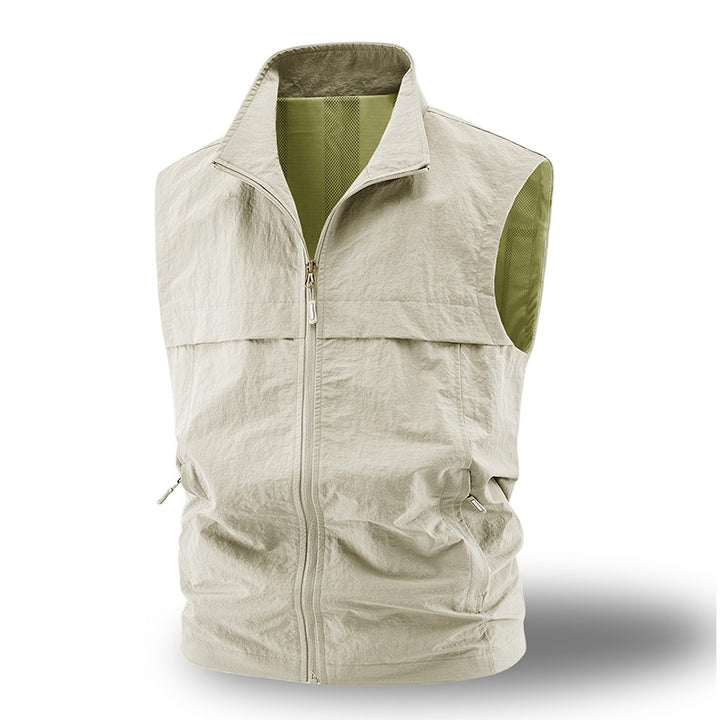 Herren Leichte atmungsaktive Outdoor-Weste mit Mesh-Futter, durchgehendem Reißverschluss & Reißverschlusstaschen Drune