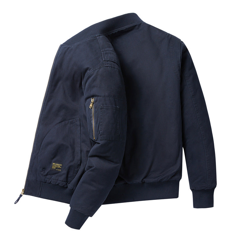 Herren  Baumwoll-Twill gepolsterte Aviator Bomber mit gestepptem Innenfutter und Ärmeltasche mit Reißverschluss Drune