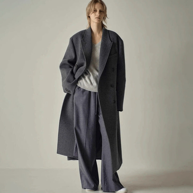 Damen Eleganter und übergroßer Wollmantel Drune