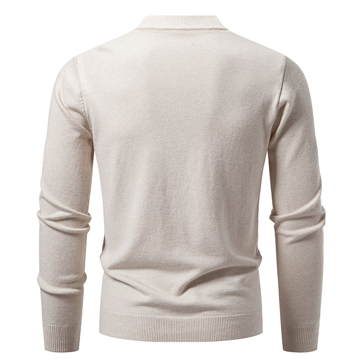 Herren Feinstrick-Cardigan mit V‑Ausschnitt, Zickzack‑Relief und Knopfleiste Drune