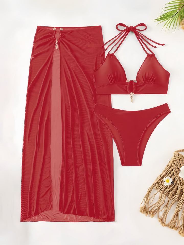 Damen Bikiniset mit transparentem Maxirock Drune