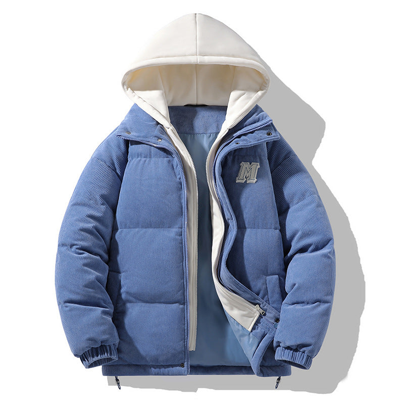 Herren Modische Steppjacke mit Kapuze Drune