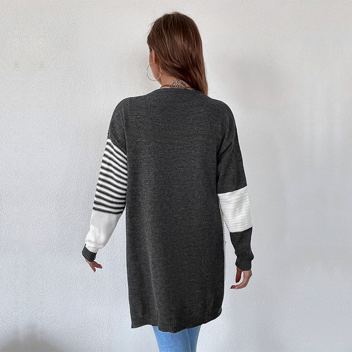 Damen Modischer Strickcardigan mit geometrischem Muster Drune