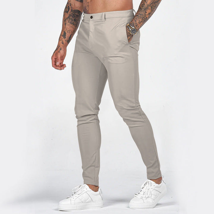 Herren elegante Slim-Fit Chinohose mit elastischem Bund und praktischen Taschen Drune