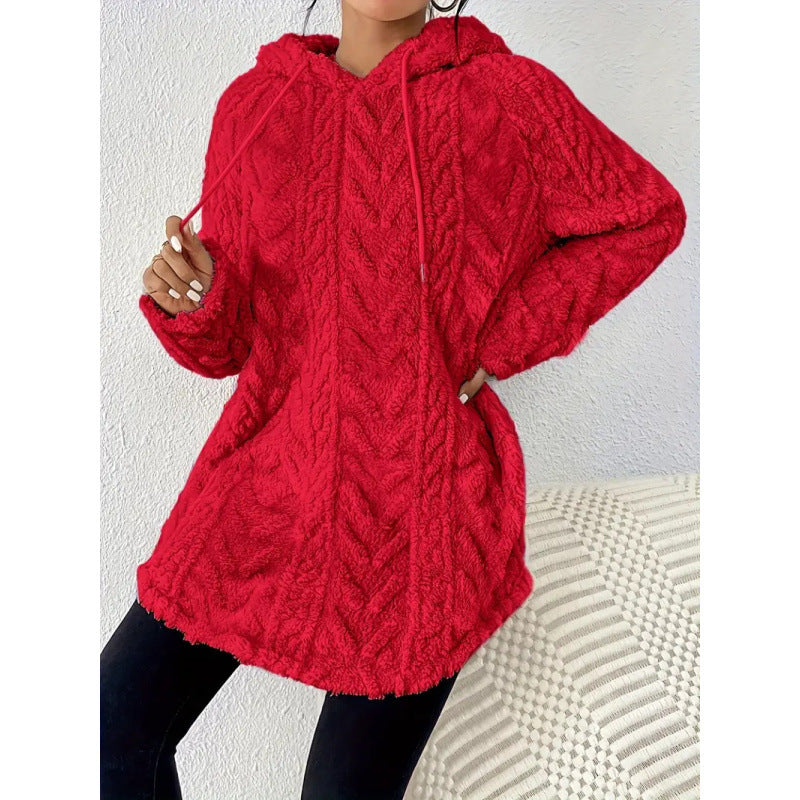 Damen bequemer Kapuzenpullover mit strukturiertem Design Drune