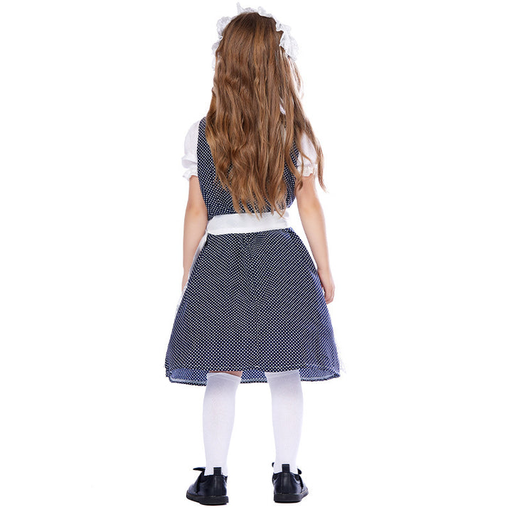 Damen nan traditionelles Dirndlkleid mit Spitzenbluse und bestickter Tüllschürze Drune