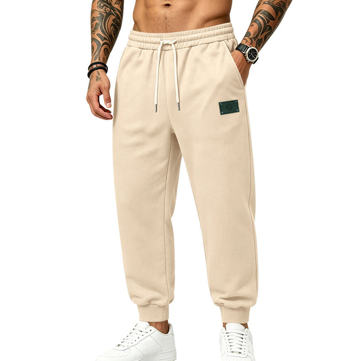 Herren lässig geschnittene Sweat-Jogginghose mit elastischem Bund, Kordelzug und Bündchen Drune