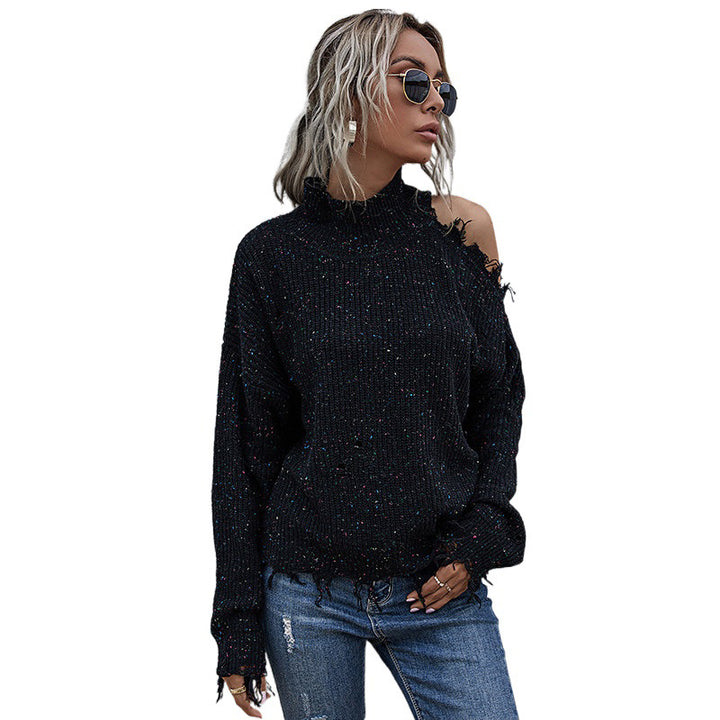 Damen Lässiger Oversized Pullover mit Fransen Drune