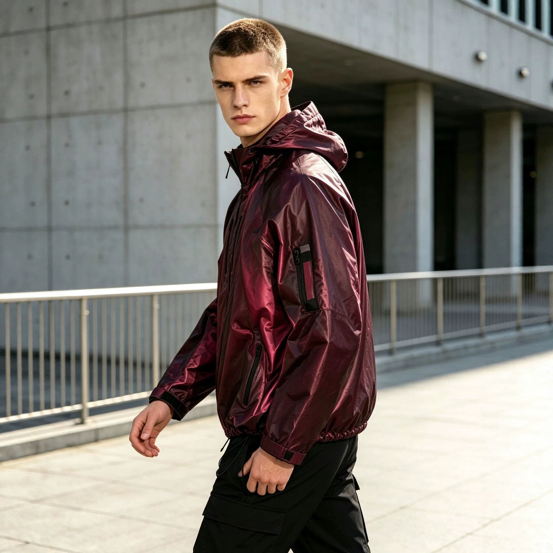 Herren Modische Langarmjacke mit Kapuze
