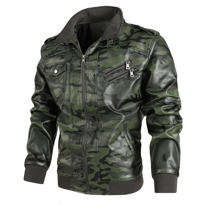 Herren camouflage Freizeitjacke mit stylischen Reißverschlusstaschen Drune