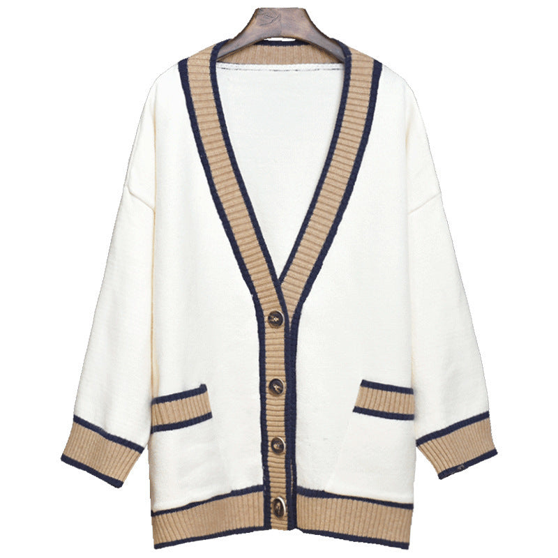 Damen Lässiger Strickcardigan mit attraktiven Kontrastsäumen und praktischen Taschen Drune