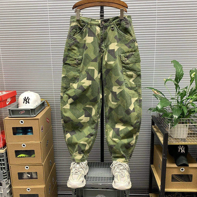 Herren Cargo-Hose mit Camouflage-Muster Drune