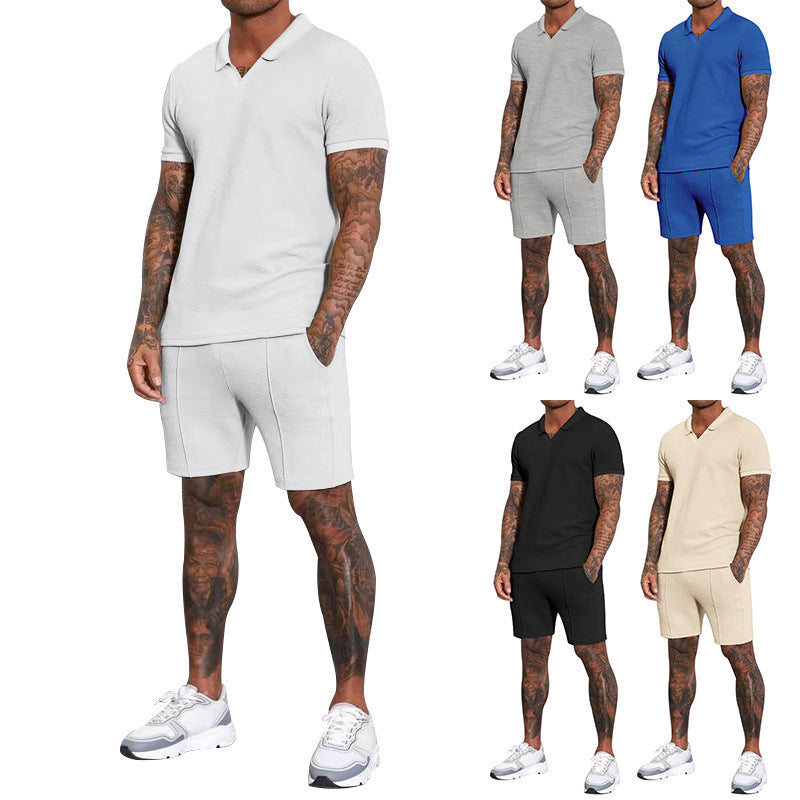 Herren Polo-Shirt und Shorts Set mit atmungsaktiver Struktur Drune