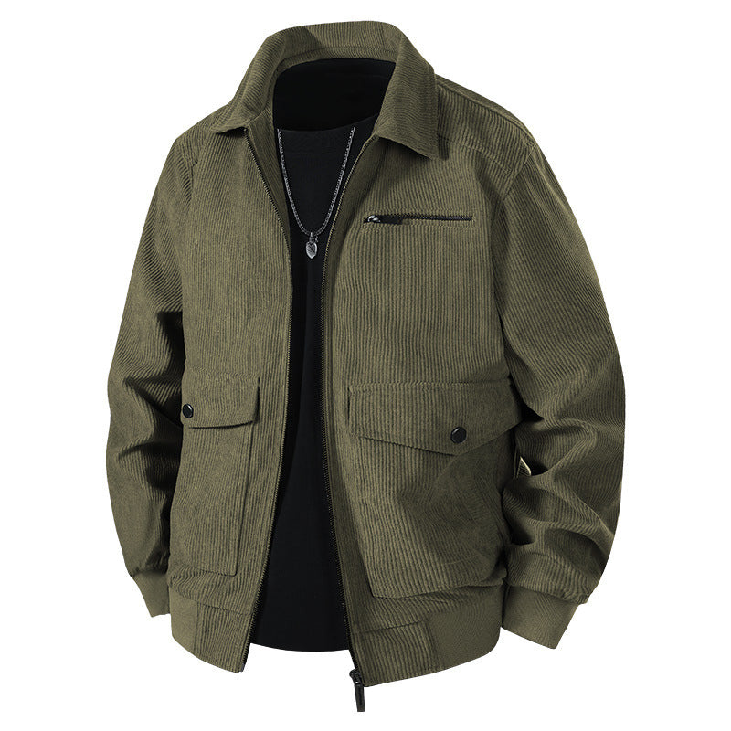 Herren Lässige Cordjacke mit praktischen Taschen Drune