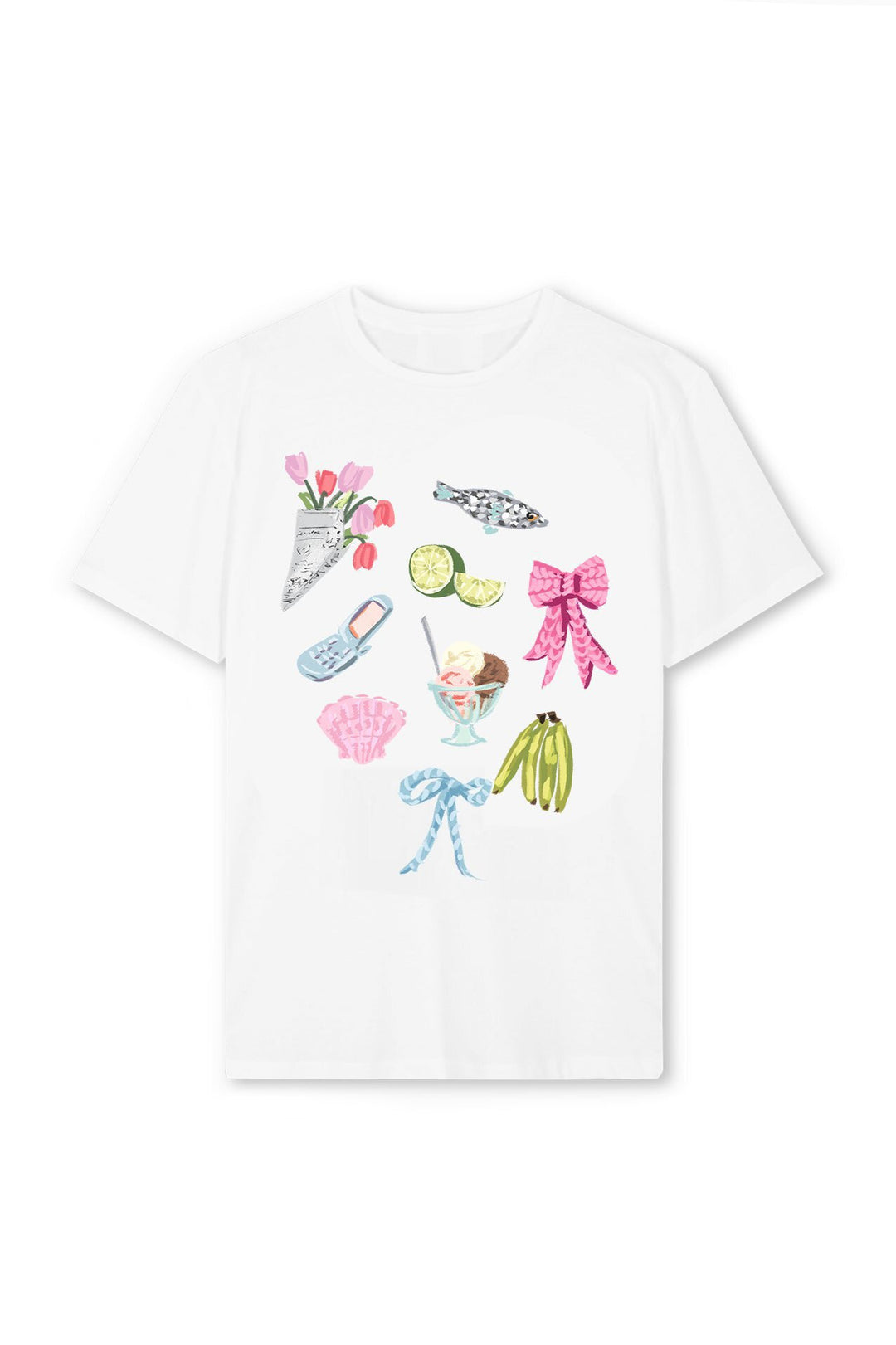 Damen T-Shirt mit farbenfrohem Motiv und kreativem Design Drune