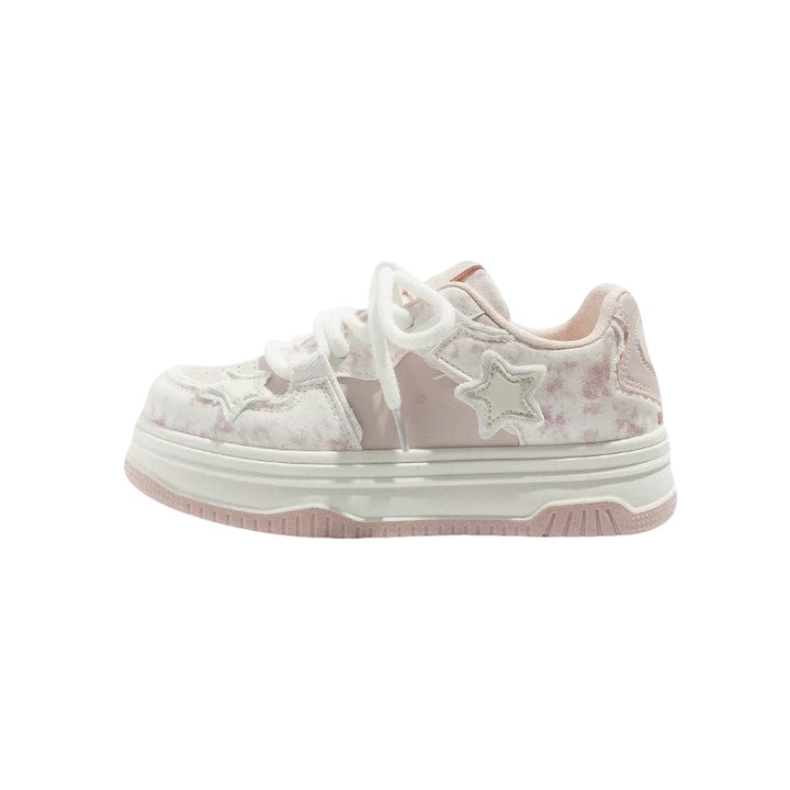 Damen Volumen‑Sneaker mit dekorativen Sterneinsätzen, Multi‑Layer‑Plateau und atmungsaktiver Mesh‑Konstruktion Drune