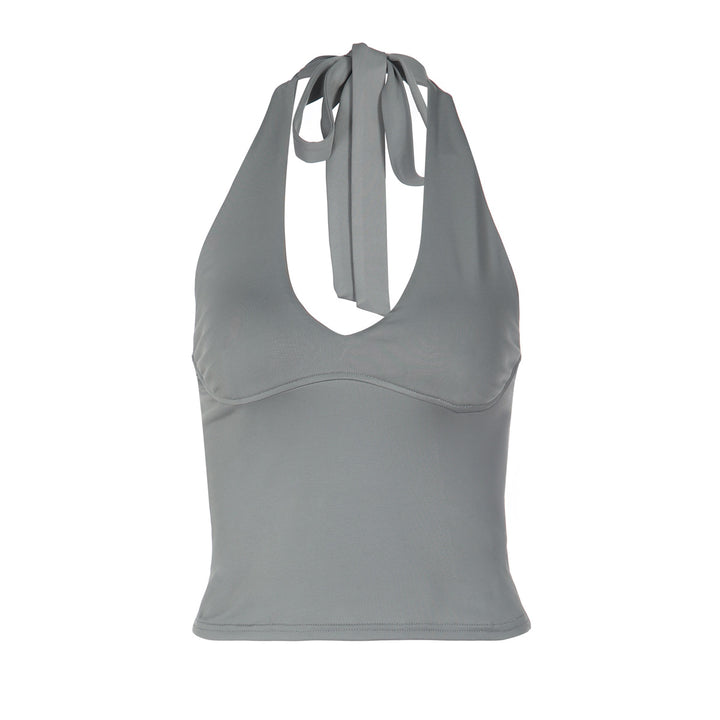 Damen Halterneck Crop-Top Drune