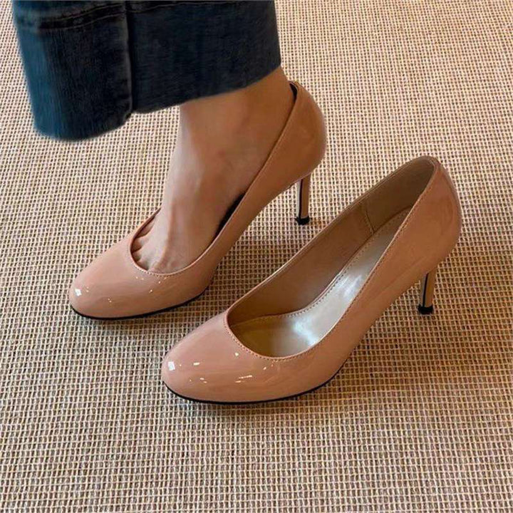 Damen Elegante Lack‑Pumps mit geschwungener Fersenlinie und mittelhohem Stiletto‑Absatz Drune