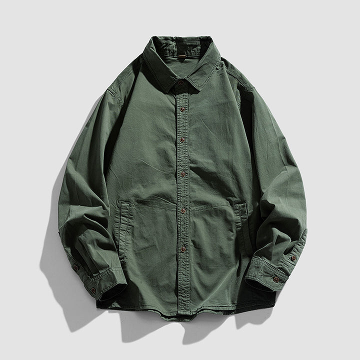 Herren Leichtes Canvas‑Workshirtjacke mit relaxed Fit und großen Eingrifftaschen Drune