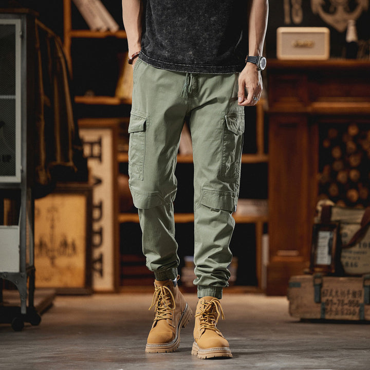 Herren Robuste Ripstop-Cargojogger mit ergonomischen Knieabnähern, Klett‑Klappen und verstellbarem Saum Drune