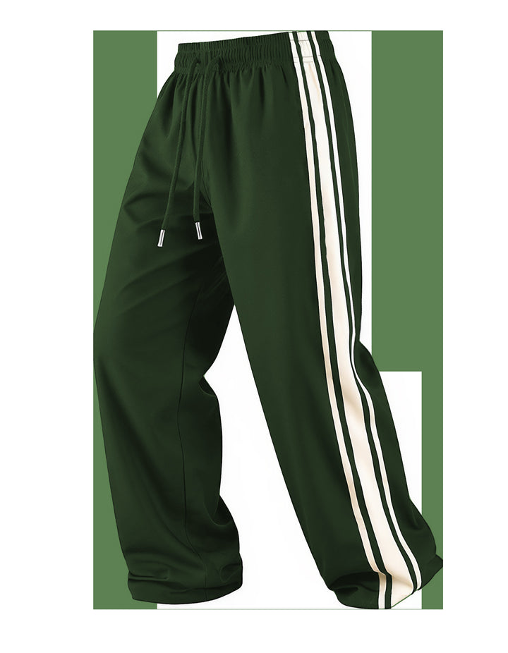 Herren Weite Trainingshose mit elastischem Tunnelzugbund, seitlichem Kontraststreifen & lockerem Baggy‑Schnitt Drune
