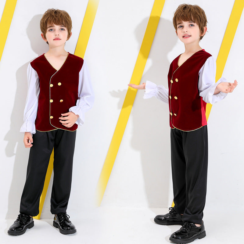 Jungen-Märchenkostüm mit detailverliebt Shirt und Hose Drune