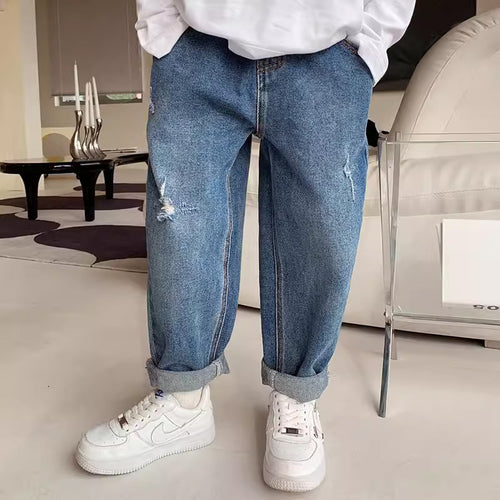 Unisex entspannte Baggy-Jeans mit Vintage-Optik Drune