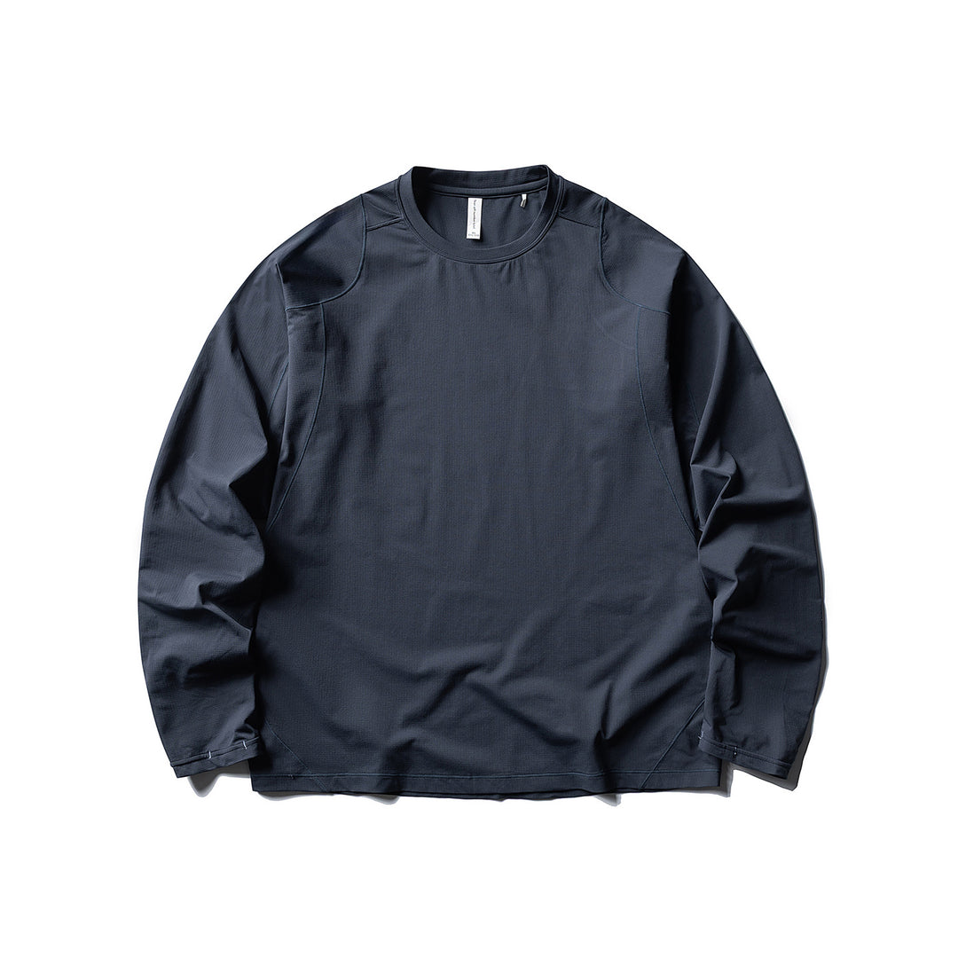 Unisex Leichter technischer Longsleeve mit Rundhalsausschnitt, Raglanärmeln und atmungsaktivem Funktionsmaterial Drune