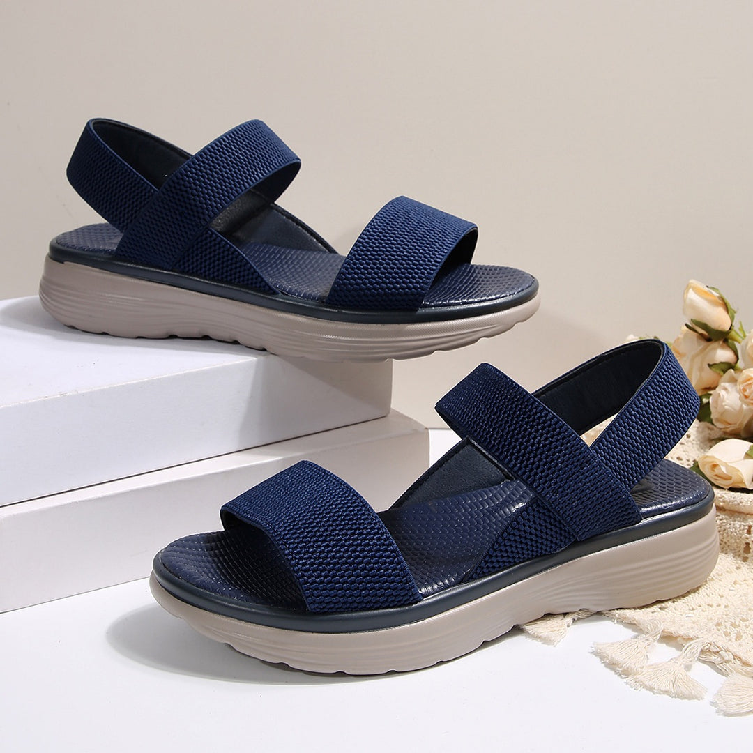 Damen Leichte Stretch‑Sandalen mit gepolstertem Komfortfußbett und dämpfender Plateau‑Sohle Drune